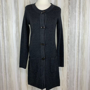 Ellen Tracy Long Wool Cardigan Sweater Size M